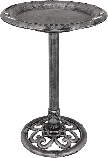 Alpine Corporation TEC116GR Outdoor Pedestal Birdbath w/Scrollwork Base and by AlpineCorporation