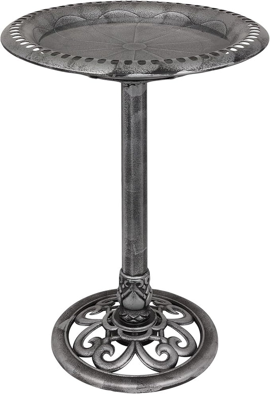 Alpine Corporation TEC116GR Outdoor Pedestal Birdbath w/Scrollwork Base and by AlpineCorporation