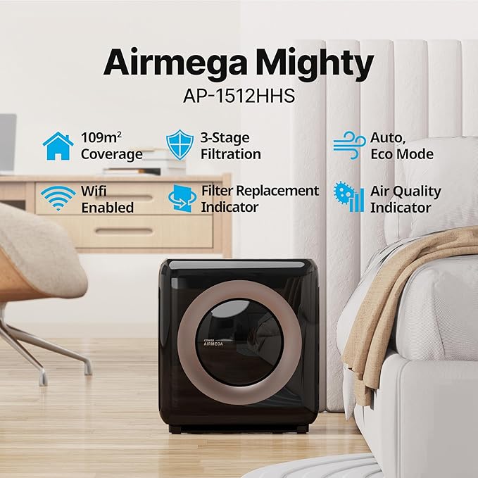 COWAY Air Purifier for Home Up to 1, App-Enabled Smart Technology, Compatible - Image 2