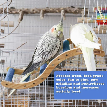 Bird Ladder Bridge, Wooden Pet Parrot Hamster Climbing Ladder Toys, Pet Bird - Image 4