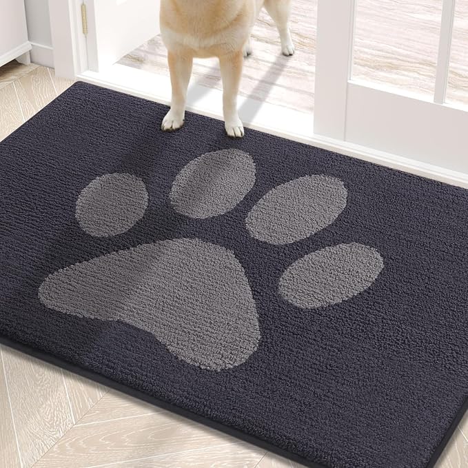 Buganda Dog Door Mat for Muddy Paws, Absorbent Dirt Trapper Washable Indoor by Buganda