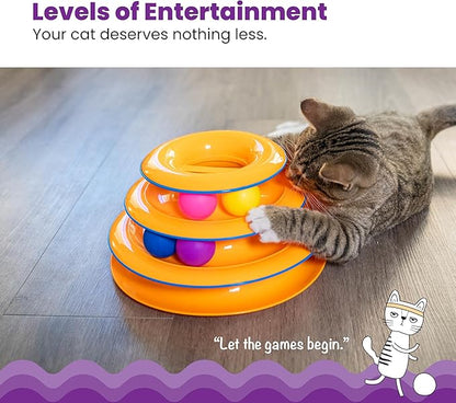 Catstages Tower of Tracks Cat Toy – 3-Level Track Tower - Image 2