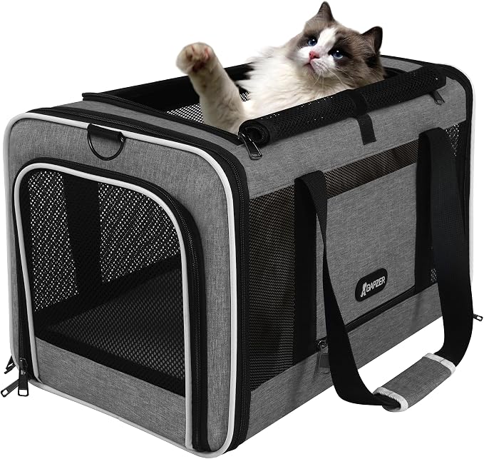 Cat Carrier 18x11x11 Top Load Soft Pet Travel Bag Over 15 lbs, Collapsible - Image 9