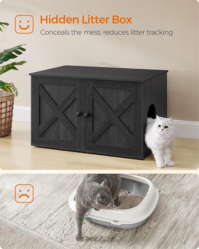 Feandrea Cat Litter Box Enclosure, Litter Box Furniture Hidden - Image 5