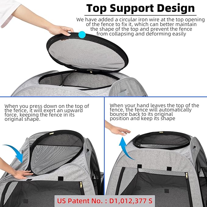 Tenrai Portable Cat Playpen, Trapezoidal Design - Image 5