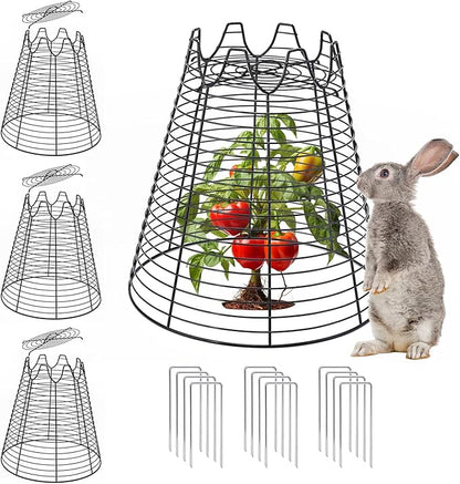 4 Pcs 11.6"×11.6" Plant Protectors from Animals, Sturdy Metal Plant Cages by Qaobo
