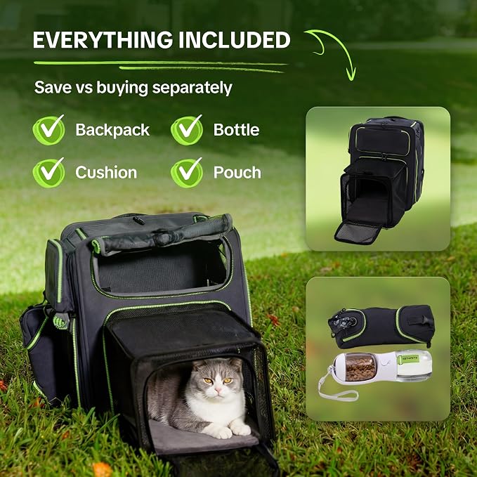 Cat Carrier Backpack for Travel & Car, 3-in-1 Expandable Cat & Small Dog - Image 7
