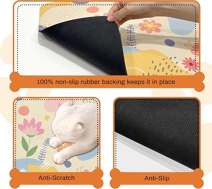 Pet Feeding Mat for Floors Waterproof Dog Mat for Food and Water Absorbent - Image 3