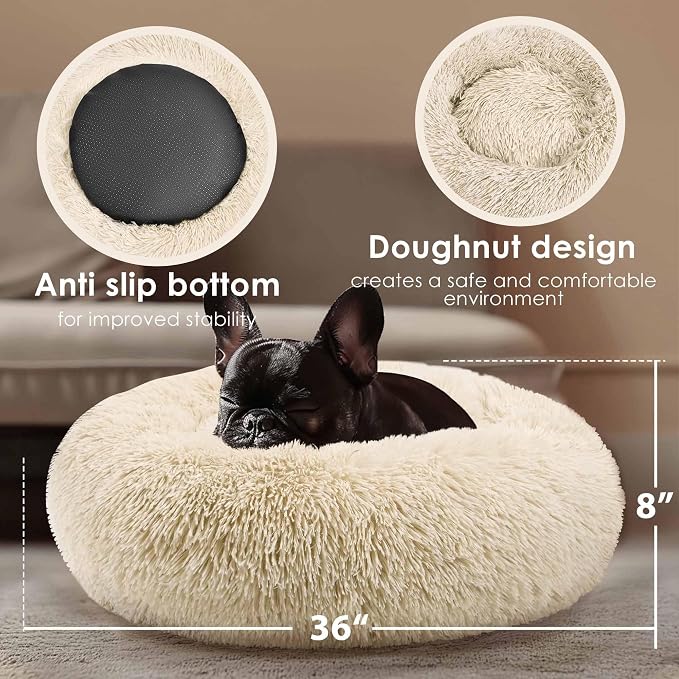 Extra Large Dog Beds, 36 Inch Human Dog Anxiety Relief Comfort Bed, - Image 3