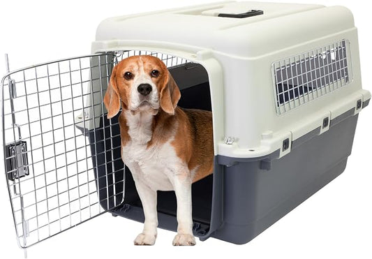 SportPet Designs Plastic Kennels Rolling Plastic Wire Door Travel Dog Crate - Image 2