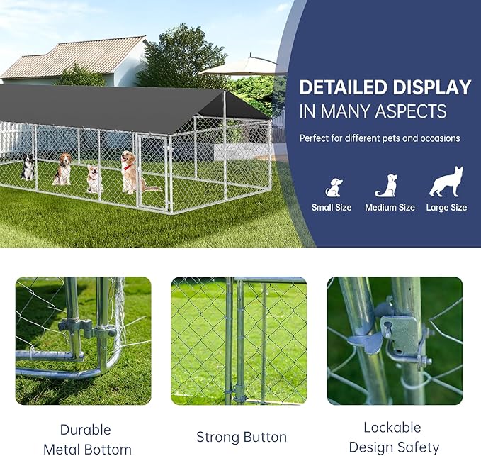 Outdoor Dog Enclosure Heavy Duty Dog Kennel House Mesh Dog Big Cage Pet Kennel - Image 5