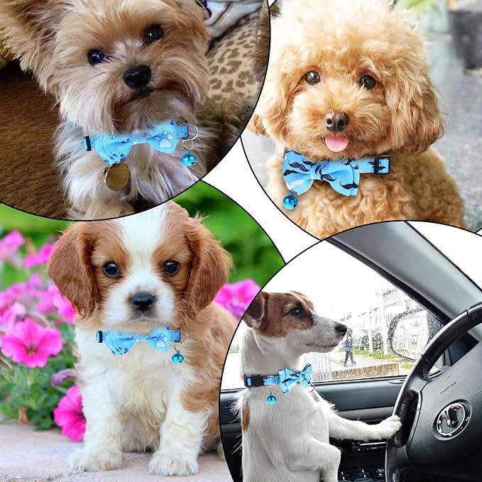 2 Pack Kitten Collar with Bell Breakaway Cat Collars with Removable Bow Tie - Image 6