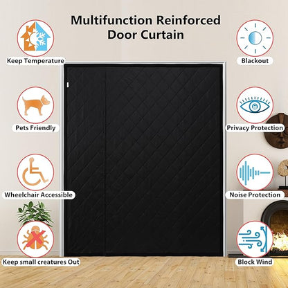 Reversible Wide Magnetic Thermal Insulated Door Curtain - Image 7