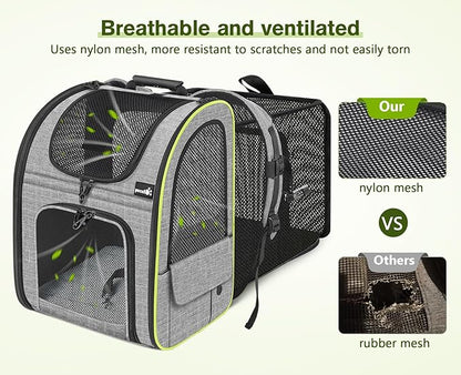 Pecute Cat Backpack Carrier Expandable, Pet Backpack - Image 4