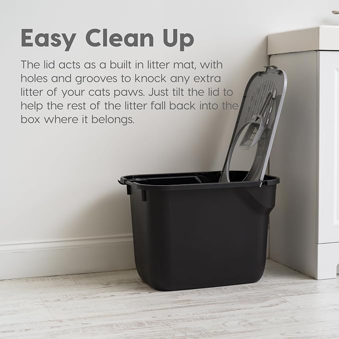 IRIS USA Cat Litter Box, Large Cat Box Enclosure, Top Entry - Image 3