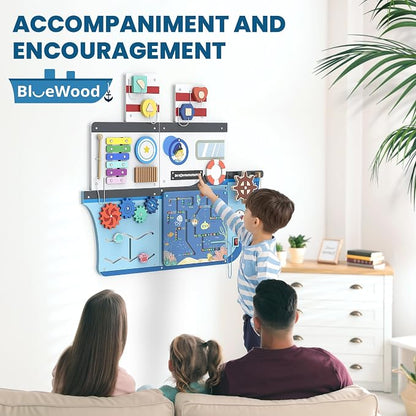 BlueWood Wooden Wall Busy Board Panels, Toddler Learning Activity Center - Image 6