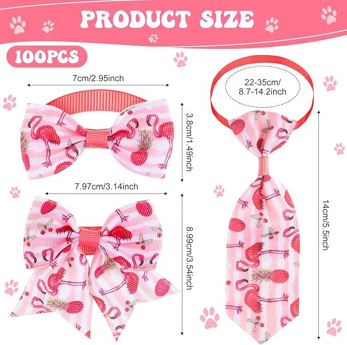 Reginary 100 Pieces Dog Bow Tie Collar Set Include 40 Dog Neckties, and 30 - Image 2