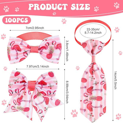Reginary 100 Pieces Dog Bow Tie Collar Set Include 40 Dog Neckties, and 30 - Image 2