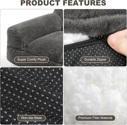 Cat Couch Bed - Cat Bed for Indoor Cats, Calming Pet Sofa Puppy Sleeping Bed - Image 6