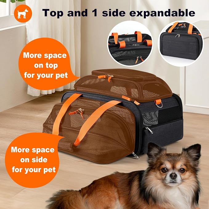 18x13.5x9 TSA Approved top and 1 Side Expandable pet Carrier - Image 4