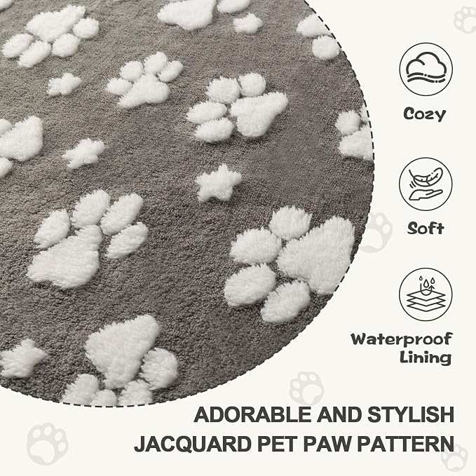 Waterproof Blanket for Dog Puppy Cat, Cute 3D Textured Paw Dog Blanket for Bed - Image 5