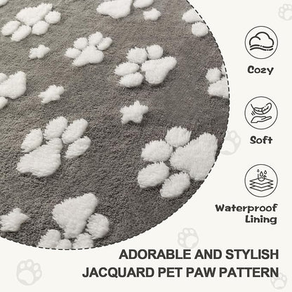 Waterproof Blanket for Dog Puppy Cat, Cute 3D Textured Paw Dog Blanket for Bed - Image 5
