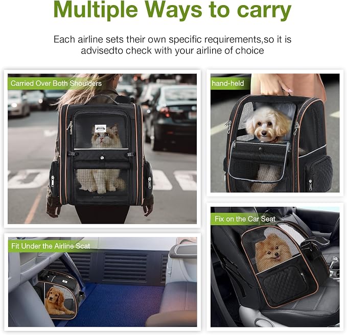 Lekebobor Large Cat Backpack Carrier Expandable Pet Carrier Backpack - Image 6