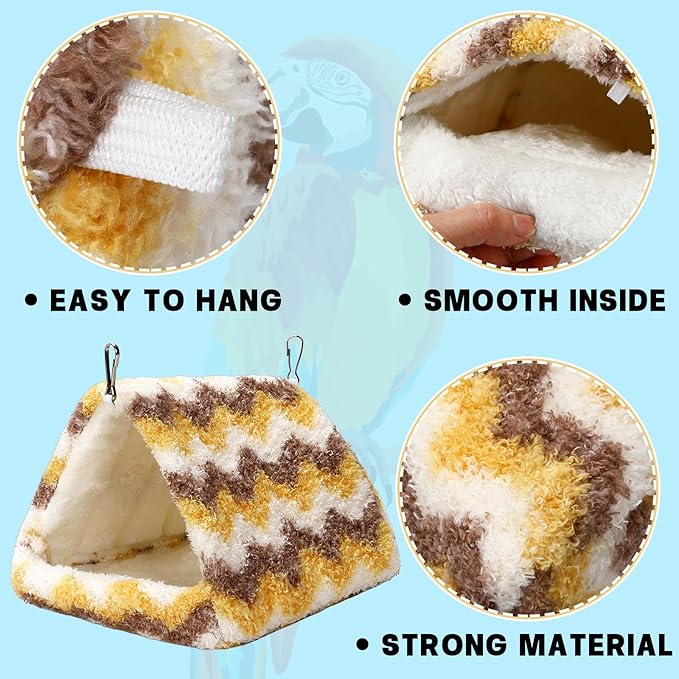 2 Pack Bird Nest House, Hanging Hammock Fluffy Parrots Bird Bed - Image 3