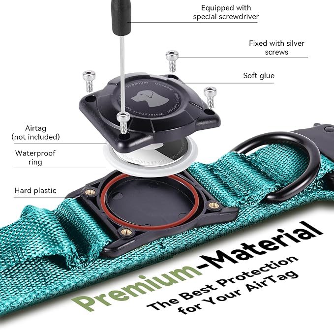 2025 Upgrade Waterproof AirTag Dog Collar, Military Tactical Dog Collar - Image 3