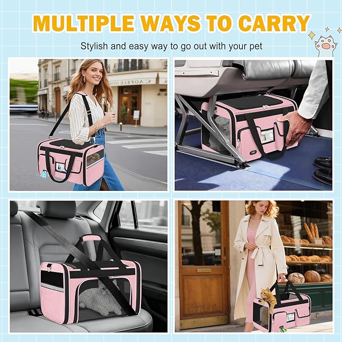 HUANLANG Soft-Sided Cat Carrier Airline Approved, Dog Carriers - Image 6
