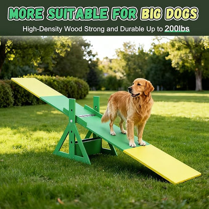 94.5" Adjustable Dog Agility Seesaw 4-Level Height Training Teeter - Image 5