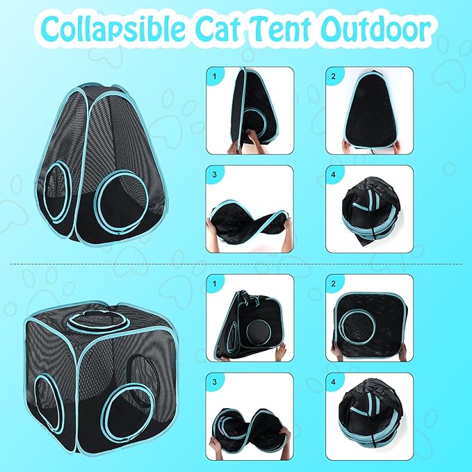 BWOGUE Outdoor Cat Enclosures for Indoor Cats, 4 in 1 Outdoor Cat Tent - Image 6