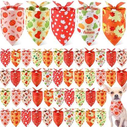 Weewooday 50 Pcs Thanksgiving Fall Dog Bandanas Bulk by Weewooday