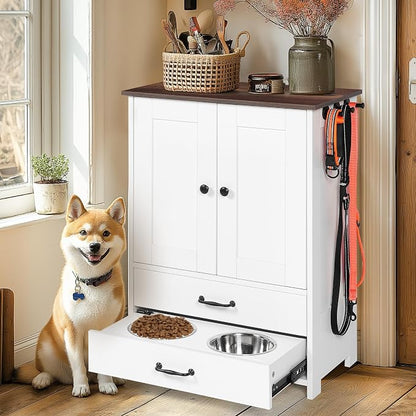 ZMAD Dog Feeding Station with Storage Cabinet and Double Door Locker with 2 - Image 2