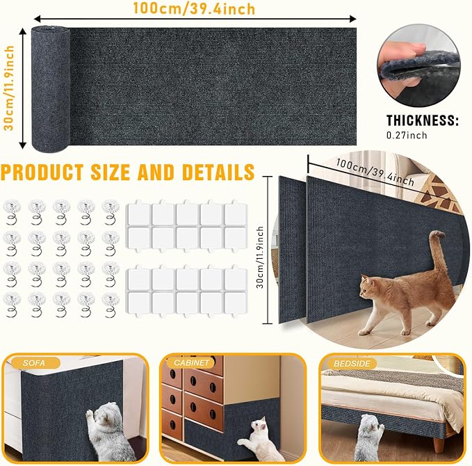 Cat Scratch Mat, Couch Protector from Cats Claw, Cat Scratch Furniture - Image 2