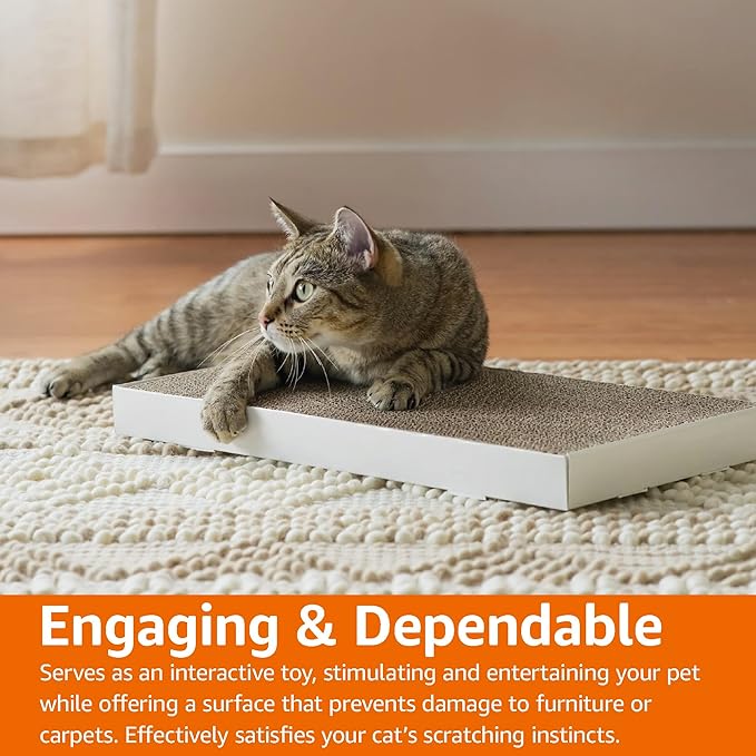 Amazon Basics Corrugated Cardboard Cat Scratcher, Scratching Board, Reversible - Image 6