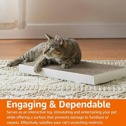 Amazon Basics Corrugated Cardboard Cat Scratcher, Scratching Board, Reversible - Image 6