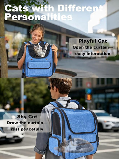 Large Cat Carrier with Tunnel Extension, Portable Small Dog Backpack with - Image 5