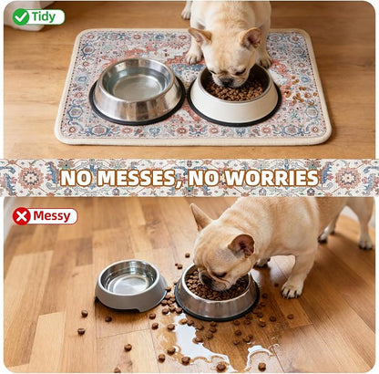 PUPTECK Dog Food Mat, Absorbent Pet Feeding Bowl Mat, Non-Slip Dog Mat - Image 5