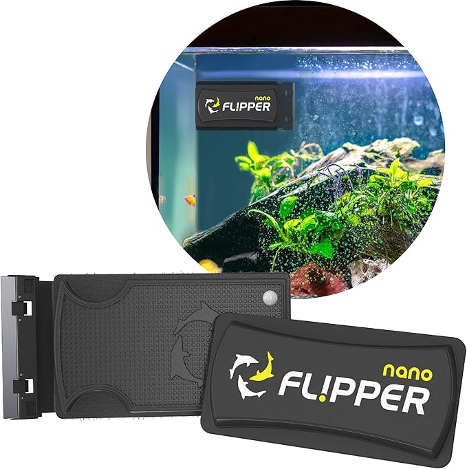 FLIPPER Nano Magnetic Aquarium Cleaner, 2 in 1 Flip Scrubber and Scraper by FLPPER