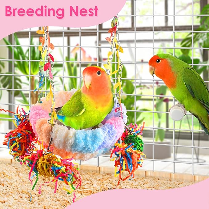 KATUMO Budgies Nest, Conure Snuggle Bed Bird Swing Bed Parrotlet Breeding Nest - Image 4