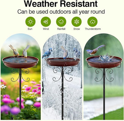 Daoeny Heavy Duty Bird Baths for Outdoors, 35In Outdoor Freestanding Birdbaths - Image 6