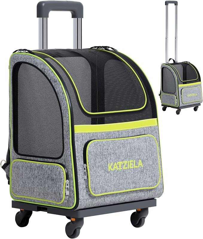 Katziela Wheeled Pet Carrier Backpack by Katziela