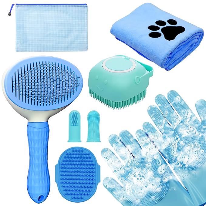 Dog Grooming Kit for Shedding – 8-Piece Pet Grooming Supplies by Aiolpy