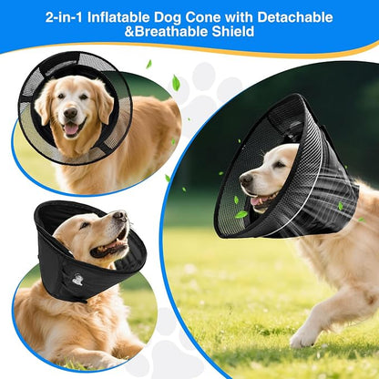 Inflatable Dog Cone for Dogs After Surgery, Soft Adjustable Elizabethan Collar - Image 3
