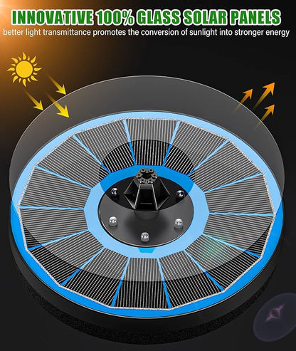 SZMP Solar Fountain Pump Upgraded 100% Glass Panel, 3.5W Solar Powered Fountain - Image 3
