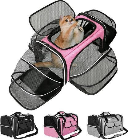 Estarer Soft Sided Pet Carrier Airline Approved, 4 Sides Expandable Collapsible by ESTARER