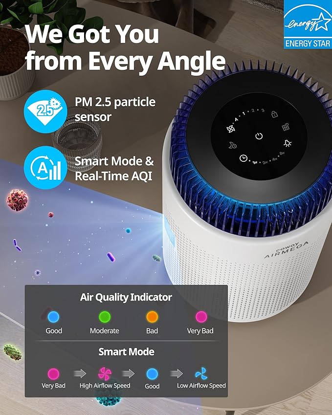 COWAY Air Purifiers for Home up to 810 ft², HEPA Filter and Carbon Filter for - Image 5