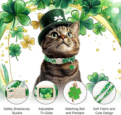 2 Pack St. Patrick’s Day Cat Collars - Image 3
