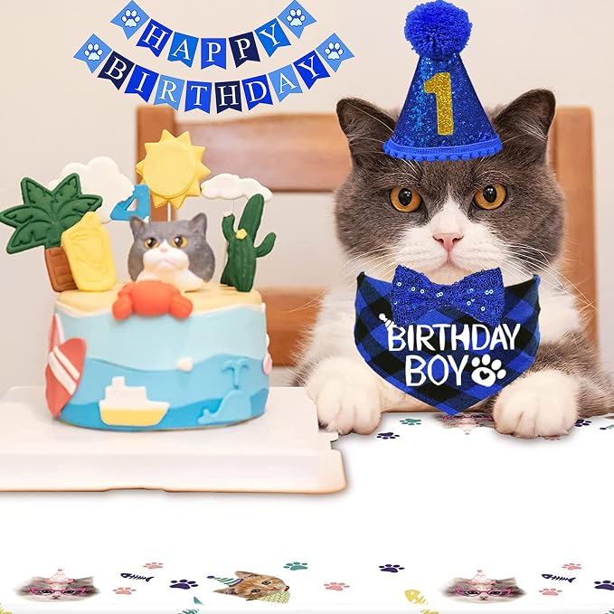 STMK Cat Birthday Party Supplies, Cat Birthday Hat - Image 7
